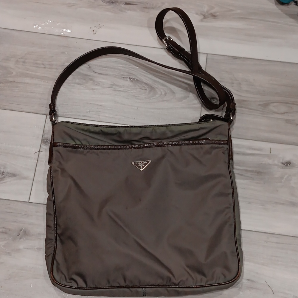 AUTHENTIC Prada Green Nylon Shoulder Bag